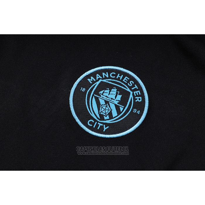 Fato de Treino Manchester City Manga Curta 2022-2023 Preto - Calcas Curta